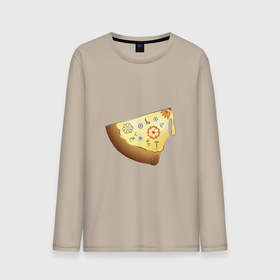 Мужской лонгслив хлопок с принтом Пицца в стиле стимпанк в Кировске, 100% хлопок |  | болты | гайки | пицца | стимпанк | шестернки