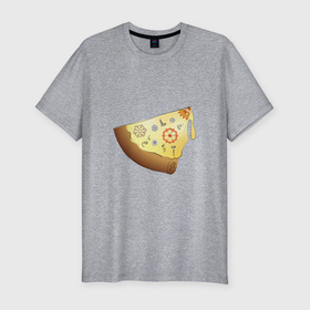 Мужская футболка хлопок Slim с принтом Пицца в стиле стимпанк в Курске, 92% хлопок, 8% лайкра | приталенный силуэт, круглый вырез ворота, длина до линии бедра, короткий рукав | болты | гайки | пицца | стимпанк | шестернки