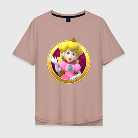 Мужская футболка хлопок Oversize с принтом Принцесса Персик   Super Mario   Video game , 100% хлопок | свободный крой, круглый ворот, “спинка” длиннее передней части | beauty | crown | eyes | face | girl | hairstyle | hand | hero | peach | princess | star | super mario | video game | видеоигра | герой | глаза | девушка | звезда | корона | красавица | лицо | персик | причёска | рука | супер марио