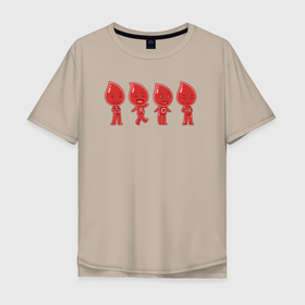 Мужская футболка хлопок Oversize с принтом Капли в Санкт-Петербурге, 100% хлопок | свободный крой, круглый ворот, “спинка” длиннее передней части | благотворительность | донор | капли | кровь | медицина | персонажи