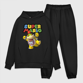Мужской костюм хлопок OVERSIZE с принтом Bowser Junior   Super Mario ,  |  | Тематика изображения на принте: bowser junior | eyes | hero | jaw | smile | super mario | боузер | герой | глаза | пасть | персонаж | юниор