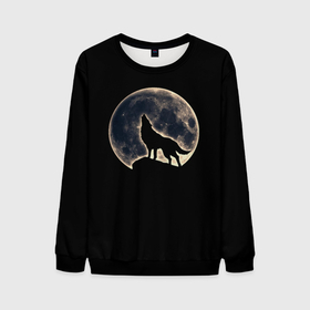 Мужской свитшот 3D с принтом Силуэт волка под луной в Белгороде, 100% полиэстер с мягким внутренним слоем | круглый вырез горловины, мягкая резинка на манжетах и поясе, свободная посадка по фигуре | beast | full | full moon | glow | light | lunar | moon | night | rock | silhouette | sunset | under | werewolf | wolf | бист | волк | волка | закат | зверь | луна | лунное | лунный | луной | ночь | оборотень | под | полнолуние | сансет | свет | свечение |
