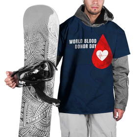 Накидка на куртку 3D с принтом Ритм крови в Курске, 100% полиэстер |  | благотворительность | донорм | кровь | медицина | надпись | ритм