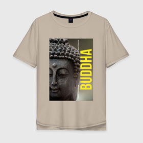 Мужская футболка хлопок Oversize с принтом Размышления Будды в Белгороде, 100% хлопок | свободный крой, круглый ворот, “спинка” длиннее передней части | будда | буддизм | йога | мантра | медитация | мир | мудрость | покой | просветление | релакс | саморазвитие | спокойствие | умиротворение