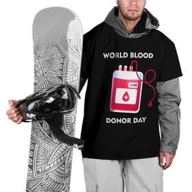 Накидка на куртку 3D с принтом Капельница в Екатеринбурге, 100% полиэстер |  | благотворительность | донор | капельница | капля | крест | кровь | медицина | надпись