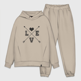 Мужской костюм хлопок OVERSIZE с принтом Love Arrow в Рязани,  |  | heart | love | любимый | люблю | любовь | свадьба | сердечко | сердце