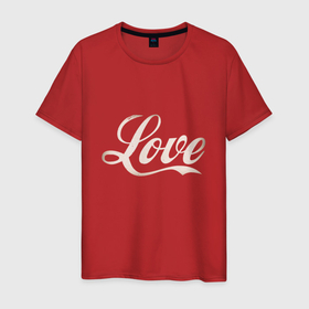 Мужская футболка хлопок с принтом Любовь   Love в Екатеринбурге, 100% хлопок | прямой крой, круглый вырез горловины, длина до линии бедер, слегка спущенное плечо. | heart | love | любимый | люблю | любовь | свадьба | сердечко | сердце