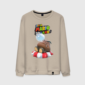 Мужской свитшот хлопок с принтом Goomba   Super Mario 3D Land в Петрозаводске, 100% хлопок |  | fangs | goomba | hero | mushroom | nintendo | super mario | video game | видеоигра | герой | гриб | гумба | клыки | персонаж | супер марио