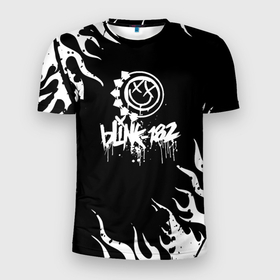 Мужская футболка 3D Slim с принтом blink 182. в Ухте, 100% полиэстер с улучшенными характеристиками | приталенный силуэт, круглая горловина, широкие плечи, сужается к линии бедра | blink | блинк