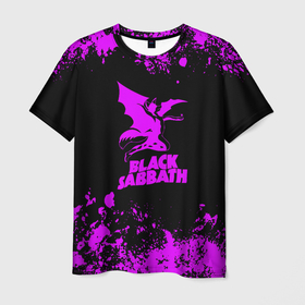 Мужская футболка 3D с принтом Black Sabbath metal в Тюмени, 100% полиэфир | прямой крой, круглый вырез горловины, длина до линии бедер | Тематика изображения на принте: black | black sabbath | geezer | iommi | metal | osbourne | ozzy | paranoid | sabbath