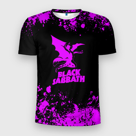 Мужская футболка 3D Slim с принтом Black Sabbath metal в Новосибирске, 100% полиэстер с улучшенными характеристиками | приталенный силуэт, круглая горловина, широкие плечи, сужается к линии бедра | black | black sabbath | geezer | iommi | metal | osbourne | ozzy | paranoid | sabbath