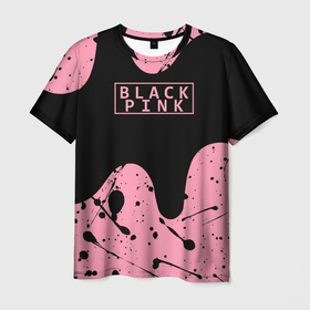 Мужская футболка 3D с принтом blackpink. в Петрозаводске, 100% полиэфир | прямой крой, круглый вырез горловины, длина до линии бедер | black  pink | blackpink | jennie | jisoo | k pop | lalisa | группа | к поп | корейская группа | розовый | черный