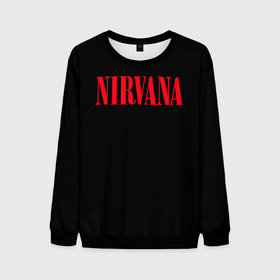 Мужской свитшот 3D с принтом Nirvana in Red в Новосибирске, 100% полиэстер с мягким внутренним слоем | круглый вырез горловины, мягкая резинка на манжетах и поясе, свободная посадка по фигуре | 90 | batman | grunge | kurt cobain | nirvana | rock | бетмен | бэтмен | гранж | курт кобейн | музыка | нирвана | рок