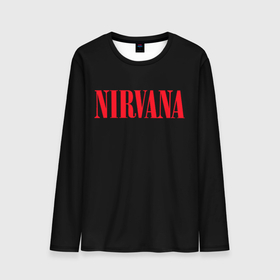 Мужской лонгслив 3D с принтом Nirvana in Red , 100% полиэстер | длинные рукава, круглый вырез горловины, полуприлегающий силуэт | Тематика изображения на принте: 90 | batman | grunge | kurt cobain | nirvana | rock | бетмен | бэтмен | гранж | курт кобейн | музыка | нирвана | рок