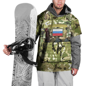 Накидка на куртку 3D с принтом Бронежилет с боекомплектом в Санкт-Петербурге, 100% полиэстер |  | армия | боекомплект | бронежилет | камуфляж | магазин акм | солдатский | флаг россии | шеврон | штык нож