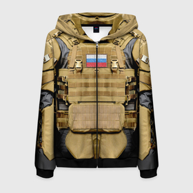 Мужская толстовка 3D на молнии с принтом Бронежилет   армия России в Тюмени, 100% полиэстер | длина до линии бедра, манжеты и пояс оформлены мягкой тканевой резинкой, двухслойный капюшон со шнурком для регулировки, спереди молния, по бокам два кармана | akm store | army | bayonet knife | body armor | camouflage | chevron | military | russian flag | soldier | армия | бронежилет | военный | камуфляж | магазин акм | солдатский | флаг россии | шеврон | штык нож