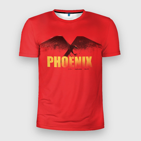 Мужская футболка 3D Slim с принтом Фантастические Твари. Phoenix в Тюмени, 100% полиэстер с улучшенными характеристиками | приталенный силуэт, круглая горловина, широкие плечи, сужается к линии бедра | 2022 | fantastic beasts | phoenix | the secrets of dumbledore | дамблдор | феникс