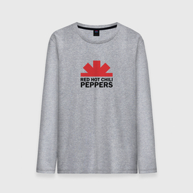 Мужской лонгслив хлопок с принтом Red Hot Chili Peppers с половиной лого в Новосибирске, 100% хлопок |  | Тематика изображения на принте: red hot chili peppers | rhcp | группа | музыка | перцы | рок