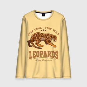 Мужской лонгслив 3D с принтом ЛЕОПАРД   LEOPARDS в Новосибирске, 100% полиэстер | длинные рукава, круглый вырез горловины, полуприлегающий силуэт | jaguar | leopard | ocelot | predator | африка | гепард | дикая кошка | дикий зверь | животное | зверь | кот | леопард | леопардовые пятна | оцелот | саванна | сафари | хищная кошка | хищник | ягуар