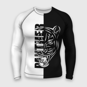 Мужской рашгард 3D с принтом ПАНТЕРА (PANTHER) в Екатеринбурге,  |  | animal | beast | black cat | cat | jaguar | leopard | panther | predator | predatory cat | wild cat | багира | джунгли | дикая кошка | животное | зверь | кот | леопард | пантера | хищная кошка | хищник | чёрная кошка | чёрно белое | ягуар