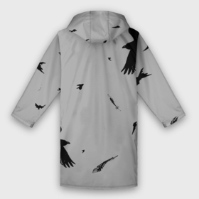 Дождевик унисекс 3D с принтом Raven 2 в городе Новоалтайск,  |  | crow | grafic | ink | monochrome | mork2028 | raven | ворон | ворона | вороны | графика | чёрно белое