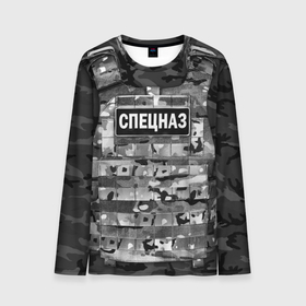 Мужской лонгслив 3D с принтом Бронежилет   спецназ России в Новосибирске, 100% полиэстер | длинные рукава, круглый вырез горловины, полуприлегающий силуэт | army | body armor | camouflage | chevron | emblem | military | russian flag | soldier | special forces | troops | армия | бронежилет | военный | войска | камуфляж | солдатский | спецназ | флаг россии | шеврон | эмблема