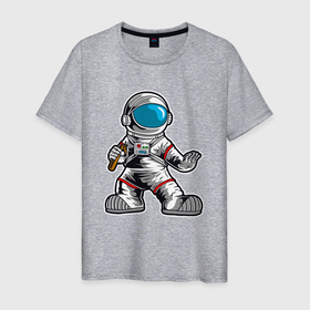 Мужская футболка хлопок с принтом космонавт   каратист в Екатеринбурге, 100% хлопок | прямой крой, круглый вырез горловины, длина до линии бедер, слегка спущенное плечо. | астрология | карате | каратист | космический | космонавт | космос