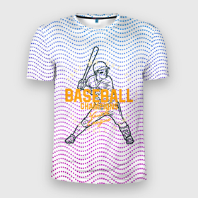 Мужская футболка 3D Slim с принтом Американский   бейсбол в Кировске, 100% полиэстер с улучшенными характеристиками | приталенный силуэт, круглая горловина, широкие плечи, сужается к линии бедра | baseball | американский | американский  бейсбол | бейсбол | спорт | фанат