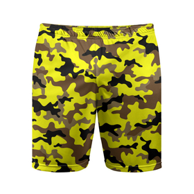 Мужские шорты спортивные с принтом Камуфляж Жёлто Коричневый в Белгороде,  |  | brown | camo | camouflage | yellow | жёлтый | камуфляж | коричневый