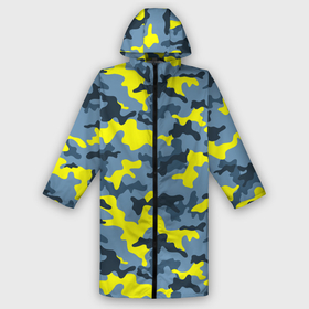 Дождевик унисекс 3D с принтом Камуфляж Жёлто Голубой в Ухте,  |  | blue | camo | camouflage | yellow | жёлтый | камуфляж