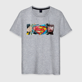 Мужская футболка хлопок с принтом Знак Супермена. в Тюмени, 100% хлопок | прямой крой, круглый вырез горловины, длина до линии бедер, слегка спущенное плечо. | dc | буква | бумага | герой | знак | кларк кент | комиксы | логотип | персонаж | руки | супермен