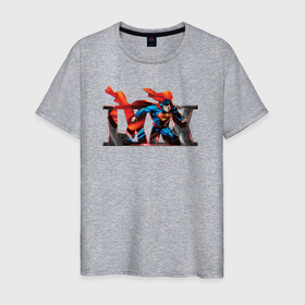 Мужская футболка хлопок с принтом IXXX. в Петрозаводске, 100% хлопок | прямой крой, круглый вырез горловины, длина до линии бедер, слегка спущенное плечо. | dc | герой | кларк кент | комиксы | персонаж | плащ | супермен