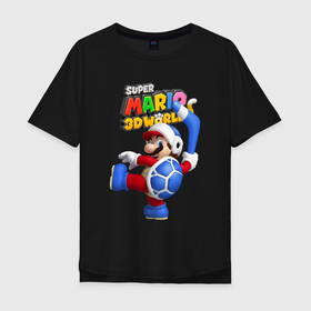 Мужская футболка хлопок Oversize с принтом Super Mario 3D World   Boomerang , 100% хлопок | свободный крой, круглый ворот, “спинка” длиннее передней части | boomerang | dude | eyes | moustache | super mario | video game | бумеранг | видеоигра | глаза | супер марио | усы | чувак