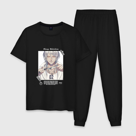 Мужская пижама хлопок с принтом Сёго Макишима в Курске, 100% хлопок | брюки и футболка прямого кроя, без карманов, на брюках мягкая резинка на поясе и по низу штанин
 | Тематика изображения на принте: anime | shougo makishima | аниме | анимэ | психопаспорт | сёго макишима