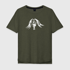 Мужская футболка хлопок Oversize с принтом Девочка в Противогазе в Тюмени, 100% хлопок | свободный крой, круглый ворот, “спинка” длиннее передней части | вирус | графити | граффити | девочка | заражение | знак | маска | противогаз | радиация | цветы