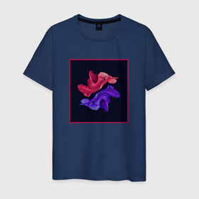 Мужская футболка хлопок с принтом Две рыбы Петушок , 100% хлопок | прямой крой, круглый вырез горловины, длина до линии бедер, слегка спущенное плечо. | искусство | карп кои | разноцветные рыбы | рисунок | рыба | рыбы
