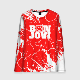 Мужской лонгслив 3D с принтом bon jovi Трещины в Кировске, 100% полиэстер | длинные рукава, круглый вырез горловины, полуприлегающий силуэт | bon | bon jovi | bon jovi remastered | island | jovi | rock