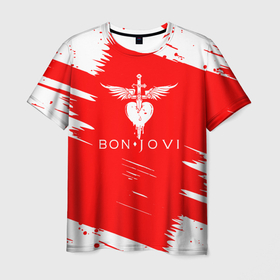 Мужская футболка 3D с принтом bon jovi. в Кировске, 100% полиэфир | прямой крой, круглый вырез горловины, длина до линии бедер | bon | bon jovi | bon jovi remastered | island | jovi | rock
