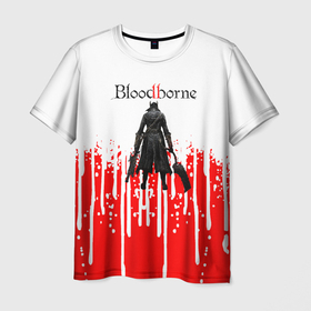 Мужская футболка 3D с принтом BLOODBORNE   потеки красок в Белгороде, 100% полиэфир | прямой крой, круглый вырез горловины, длина до линии бедер | bloodborne | bloodborne gameplay | bloodborne lore | dark souls | from software | souls | игры