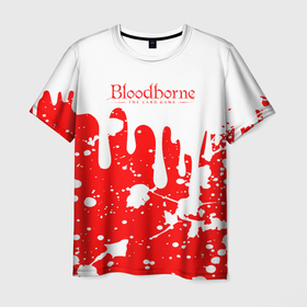 Мужская футболка 3D с принтом BLOODBORNE   брызги в Петрозаводске, 100% полиэфир | прямой крой, круглый вырез горловины, длина до линии бедер | bloodborne | bloodborne gameplay | bloodborne lore | dark souls | from software | souls | игры