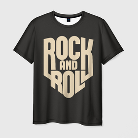 Мужская футболка 3D с принтом ROCK AND ROLL (Рокер) , 100% полиэфир | прямой крой, круглый вырез горловины, длина до линии бедер | anarchy | hard rock | metal | music | punk rock | punks not dead | rock music | rocker | rocknroll | анархия | гаражный рок | гитара | гранж | металл | музыка | панк рок | рок музыка | рок н ролл | рокер | трэш метал | тяжелый рок | хард рок