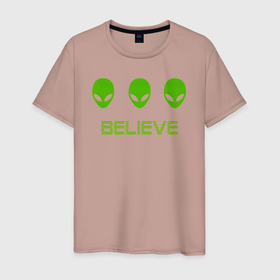 Мужская футболка хлопок с принтом BELIEVE инопланетяне в Новосибирске, 100% хлопок | прямой крой, круглый вырез горловины, длина до линии бедер, слегка спущенное плечо. | nasa | аномальное явление | аполлон | астронавт | джемини | инопланетянин | космический | космическое агентство | космическое пространство | космонавт | космос | летающая тарелка | макрокосмос