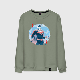 Мужской свитшот хлопок с принтом Фигура Супермена , 100% хлопок |  | dc | герой | кларк кент | комиксы | круг | персонаж | супермен | фигура