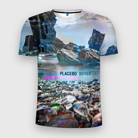 Мужская футболка 3D Slim с принтом Placebo   Never Let Me Go в Екатеринбурге, 100% полиэстер с улучшенными характеристиками | приталенный силуэт, круглая горловина, широкие плечи, сужается к линии бедра | handeyework | placebo | зима | лето | музыка | осень | плацебо | рок