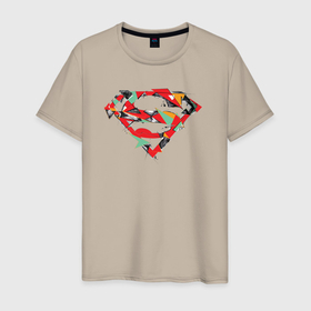Мужская футболка хлопок с принтом Logo Superman в Новосибирске, 100% хлопок | прямой крой, круглый вырез горловины, длина до линии бедер, слегка спущенное плечо. | dc | буква | герой | знак | кларк кент | комиксы | логотип | персонаж | супермен