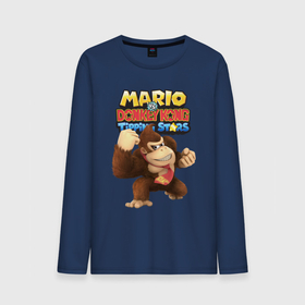 Мужской лонгслив хлопок с принтом Mario Donkey Kong   Nintendo   Gorilla , 100% хлопок |  | donkey kong | eyes | fist | mario | monkey | muzzle | nintendo | paws | video game | видеоигра | глаза | кулак | лапы | марио | нинтендо | обезьяна