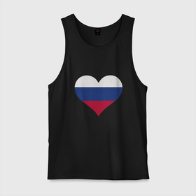Мужская майка хлопок с принтом Сердце   Россия в Петрозаводске, 100% хлопок |  | heart | love | russia | патриот | россия | россиянин | русская | русский | сердечко | сердце | страна