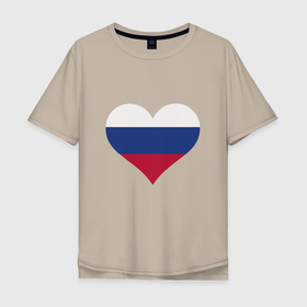 Мужская футболка хлопок Oversize с принтом Сердце   Россия , 100% хлопок | свободный крой, круглый ворот, “спинка” длиннее передней части | heart | love | russia | патриот | россия | россиянин | русская | русский | сердечко | сердце | страна
