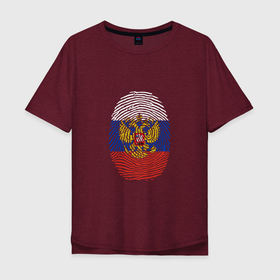 Мужская футболка хлопок Oversize с принтом Россия   ДНК , 100% хлопок | свободный крой, круглый ворот, “спинка” длиннее передней части | russia | герб | днк | орел | отпечаток | патриот | россия | россиянин | русская | русский | страна | триколор | флаг
