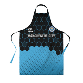 Фартук 3D с принтом MANCHESTER CITY | Manchester City + Соты , 100% полиэстер | общий размер — 65 х 85 см, ширина нагрудника — 26 см, горловина — 53 см, длина завязок — 54 см, общий обхват в поясе — 173 см. Принт на завязках и на горловине наносится с двух сторон, на основной части фартука — только с внешней стороны | city | club | footbal | logo | manchester | manchester city | знак | клуб | логотип | логотипы | манчестер | символ | символы | сити | соты | форма | футбол | футбольная | футбольный